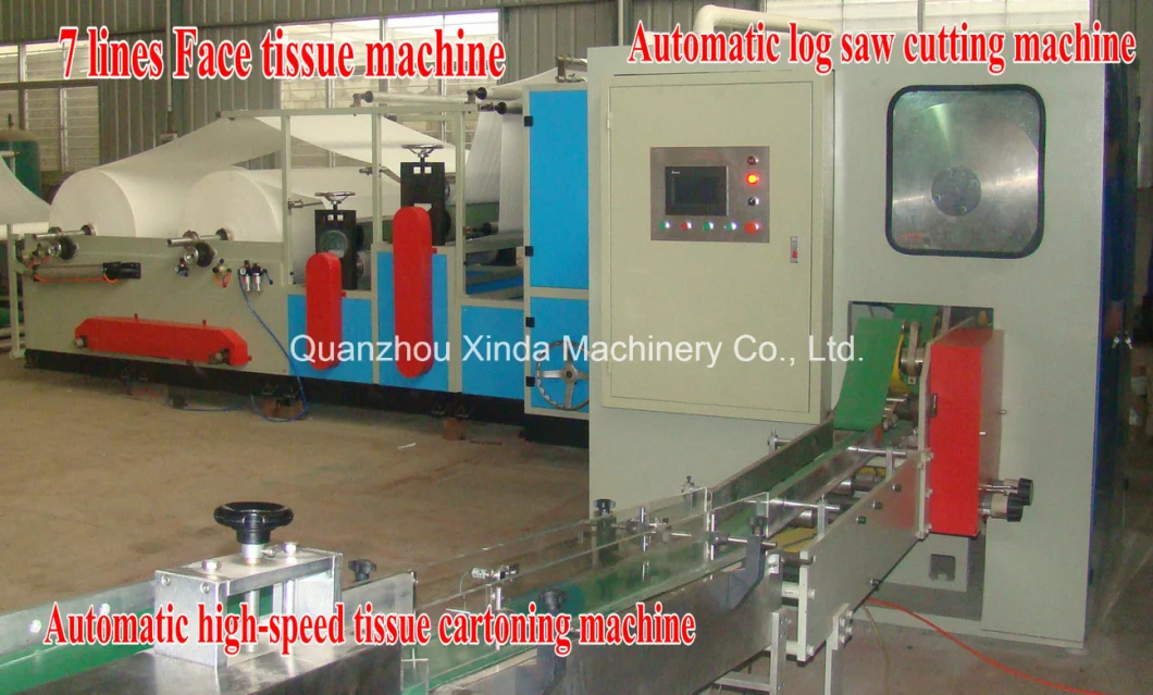 Full Automatic Facial Tissue Paper Production Line, Facial Tissue Packing and Cutting Machine